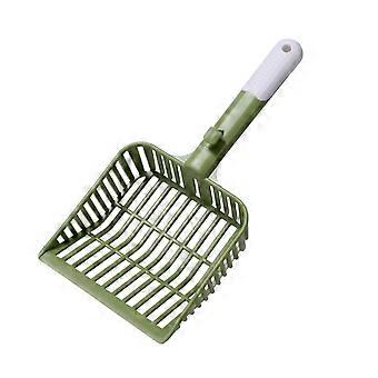 Metall kattesandskje med langt håndtak, slitesterk nettingspade for enkel fjerning av avfall, grønn