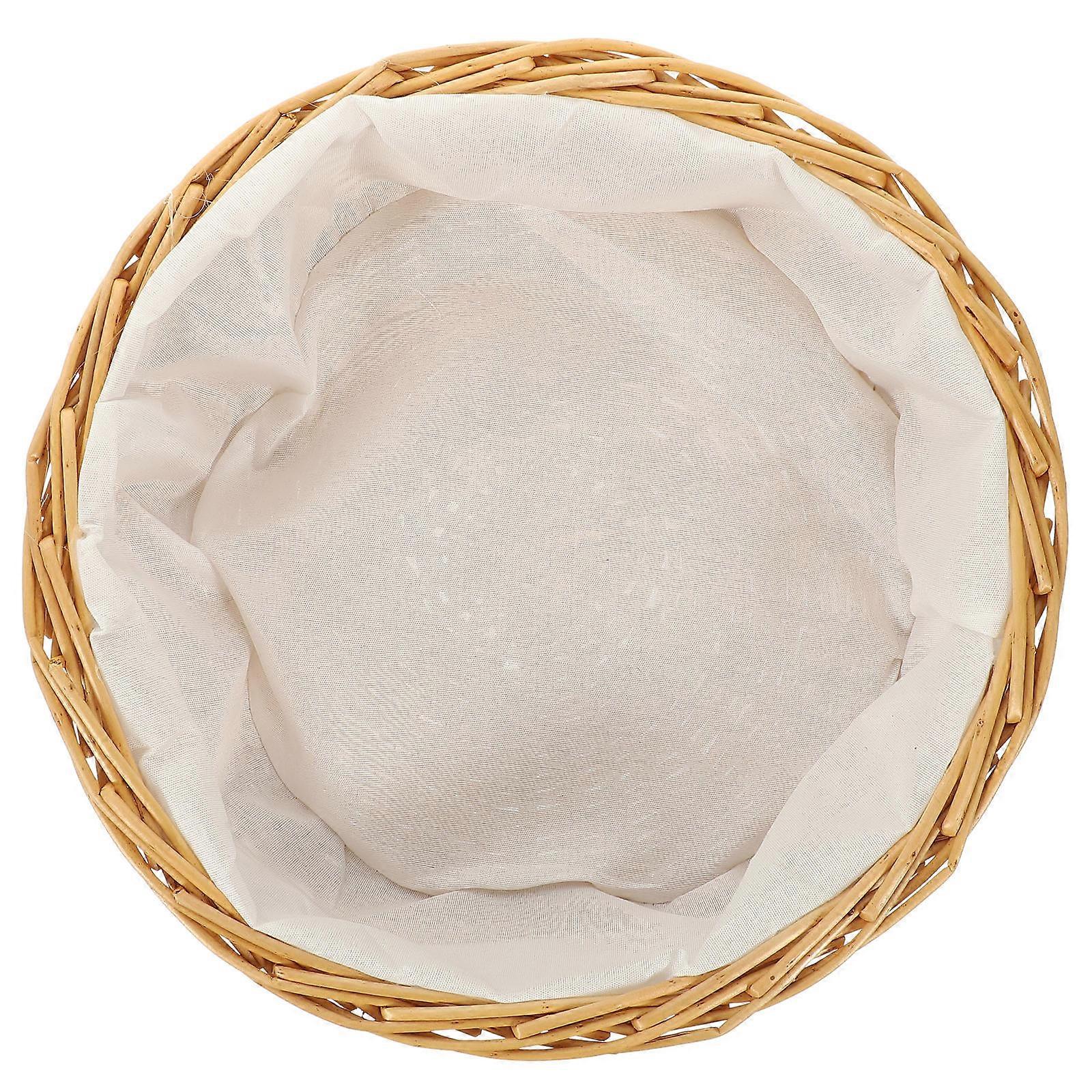 Light Yellow Woven Bread Basket for Serving Multi-Function Bread Basket