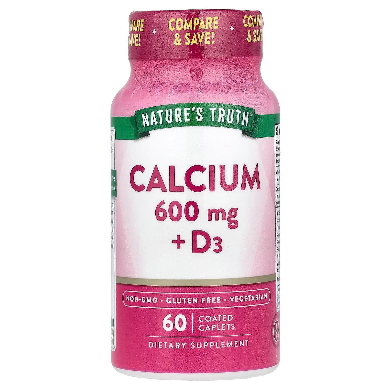 Nature's Truth, Calcium + D3, 60 Coated Caplets
