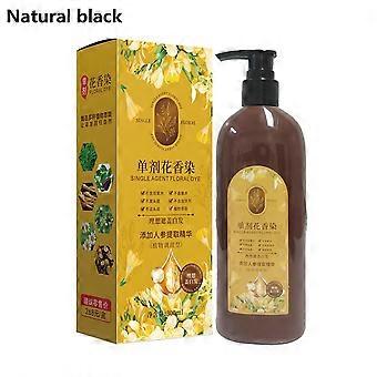 Pewarna rambut 3 dalam 1 berasaskan tumbuhan, dos tunggal, aroma bunga, pewarna rambut untuk uban, tahan lama,