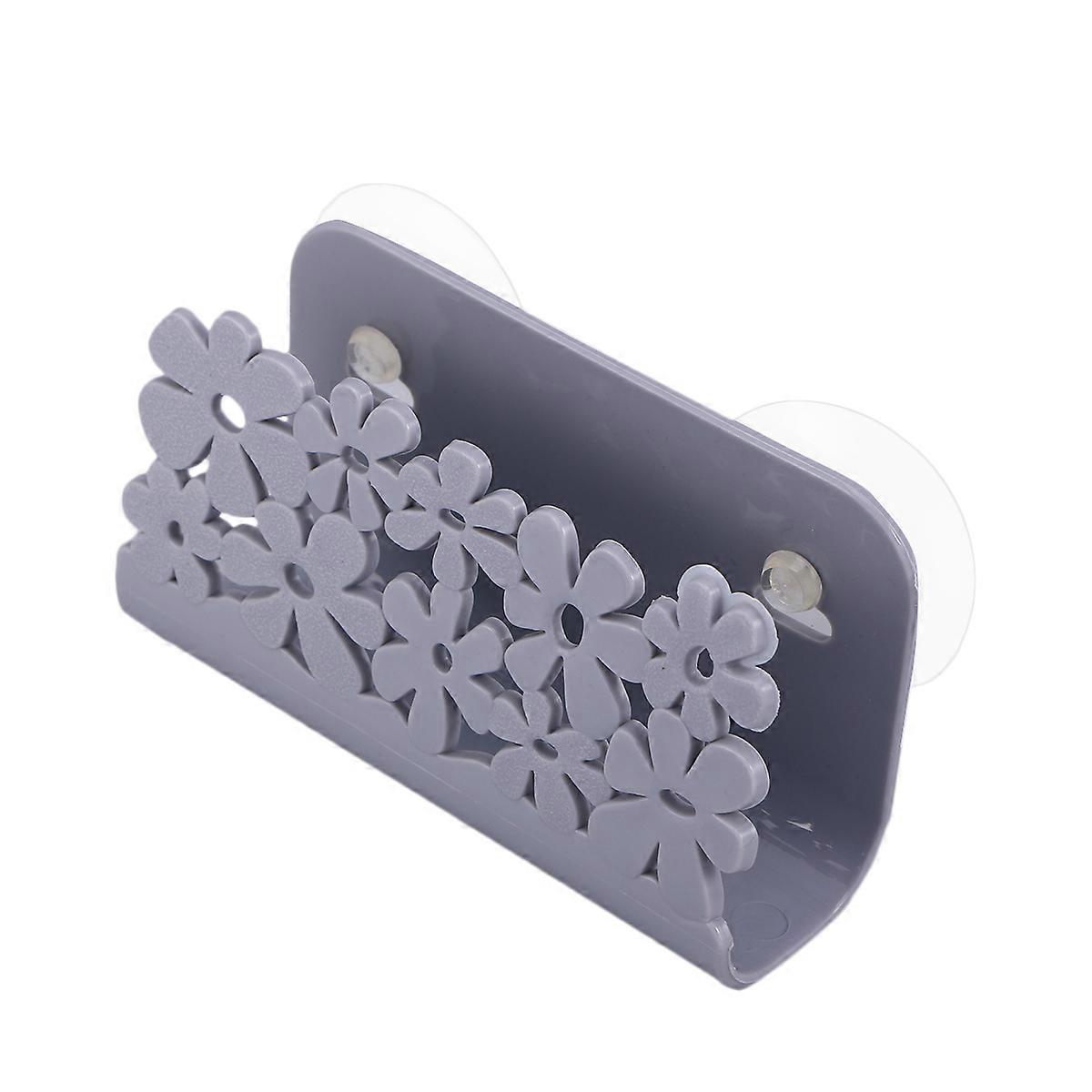 Support d'éponge pour évier avec ventouse, gris