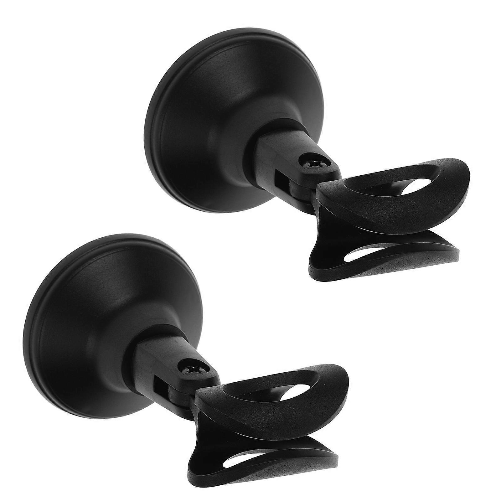 Black Desktop Mic Stand with Round Base for Mic 2Pcs Adjustable Plastic