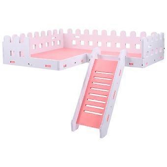 PVC-Hamsterkäfig-Plattformspielzeug für Kleintiere, 5-teilig, rosa Kletterbrett