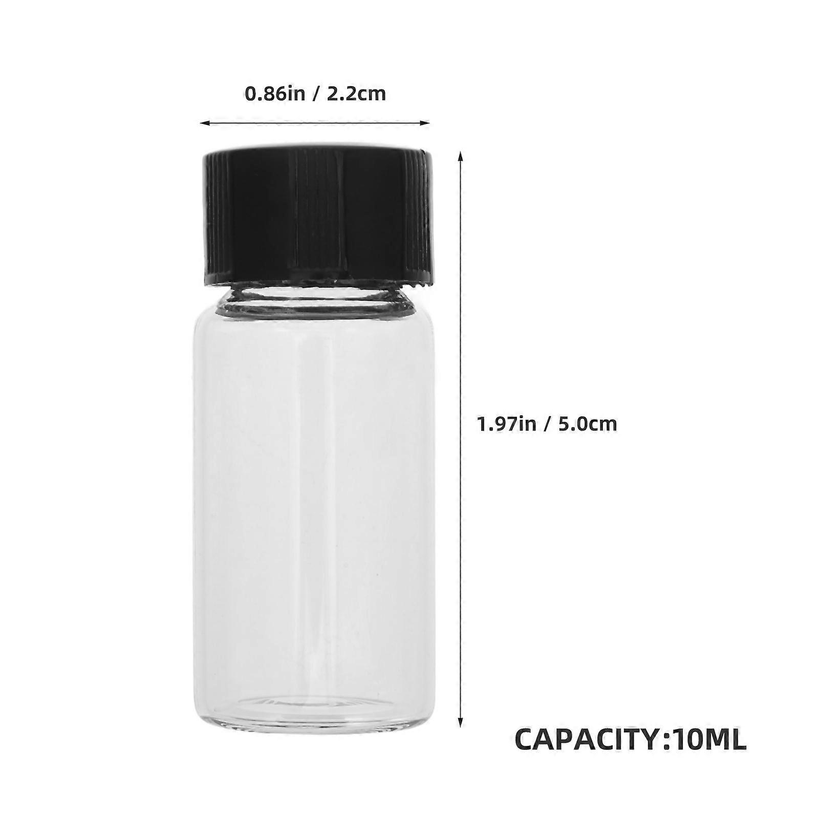 Oil Sample Vials with Screw Caps for Lab Testing 100Pcs Clear Glass Vials