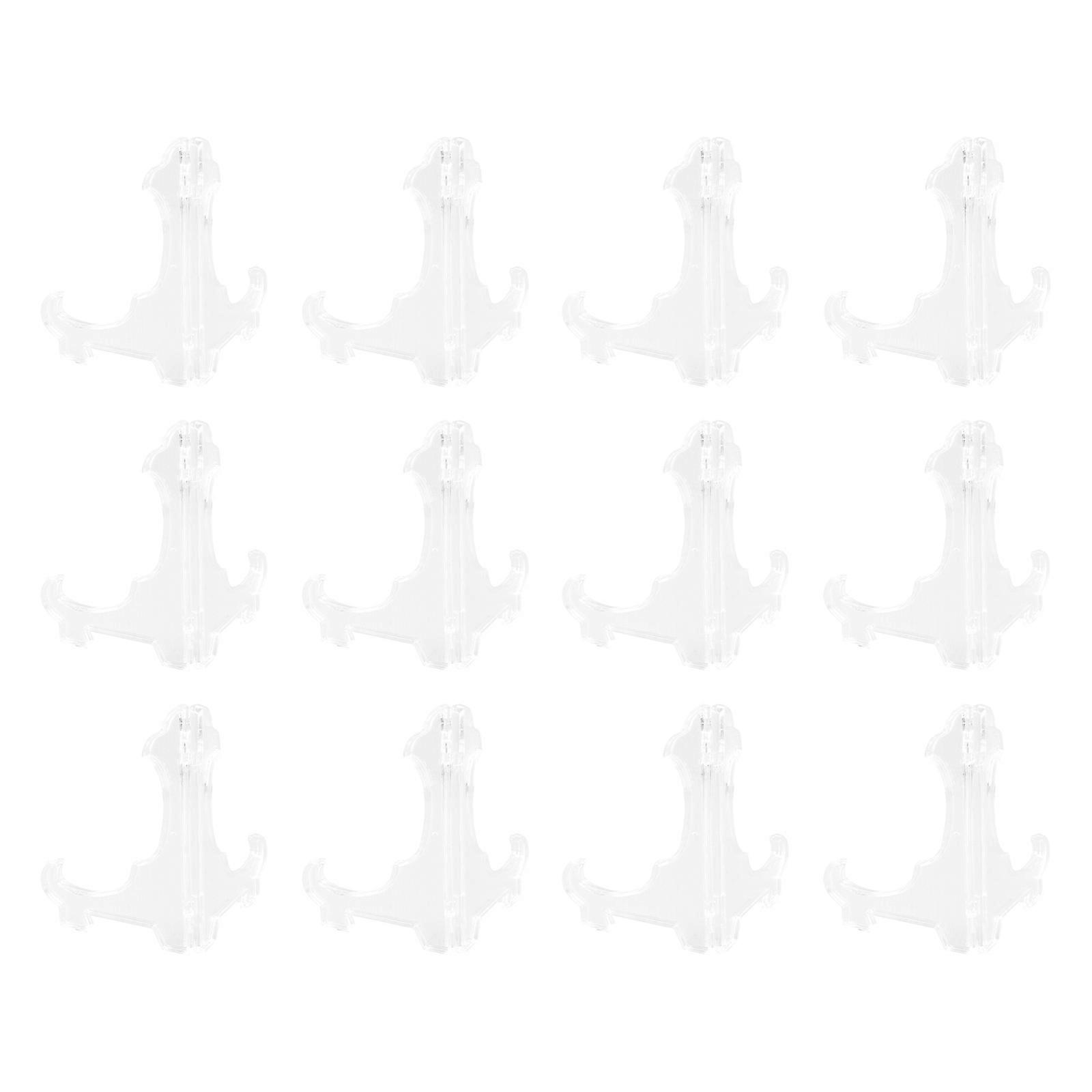White Triangular Display Rack for Display 12Pcs Plastic Folding Stand Set