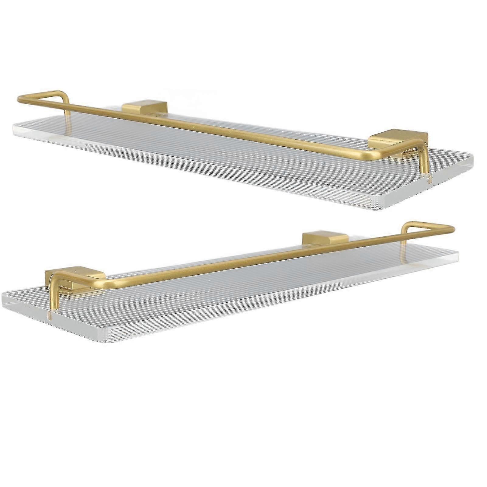 Bathroom Wall Rack Acrylic Floating Shelf 40cm Rust Proof