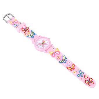 Childrens Toy Watch Creative And Fun Quartz Watch Birthday Party Gifts Pink Butterfly Shape 21*3 Cm 1Pcs