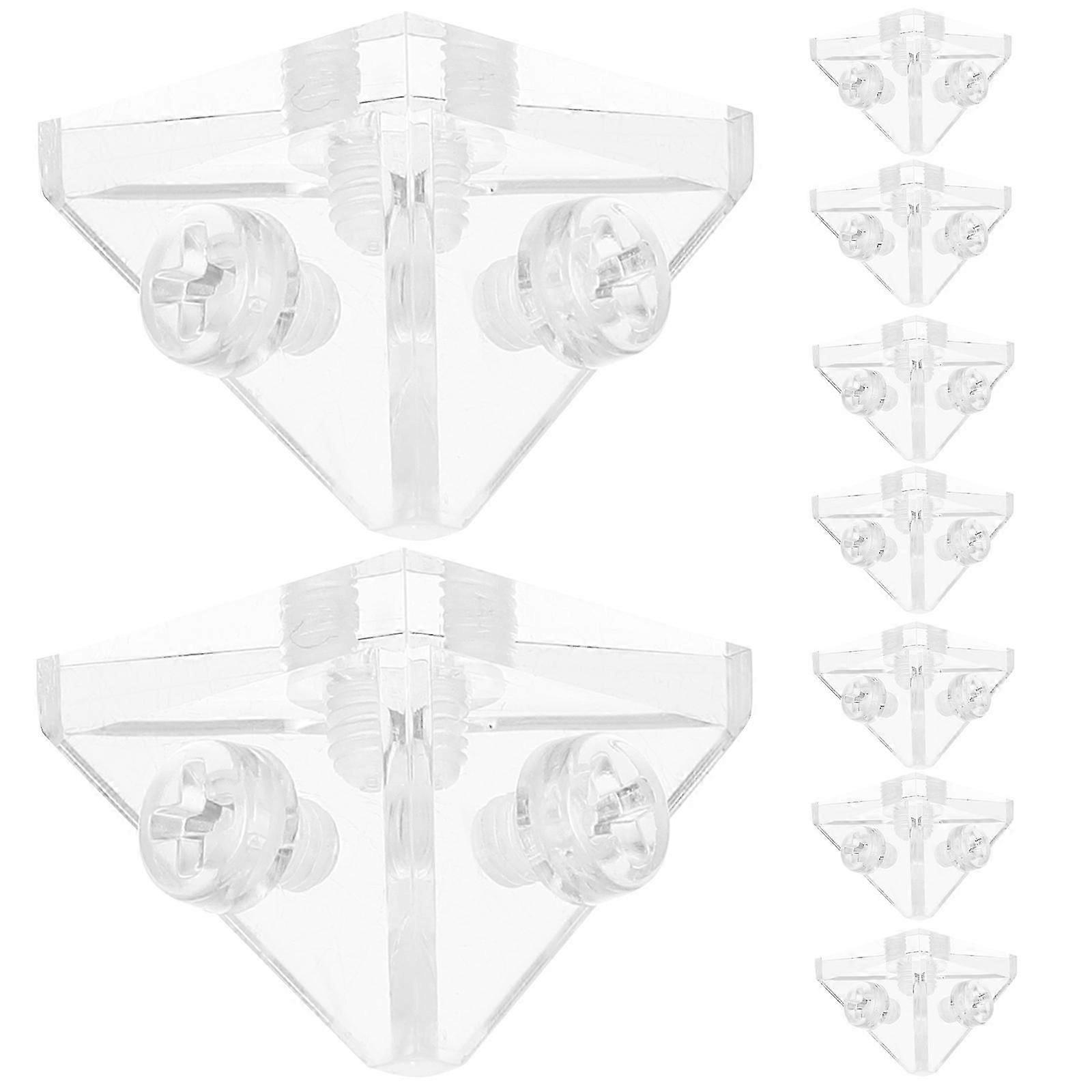 Acrylic Corner Brackets for Shelf Stable Fixation 10Pcs Transparent Set