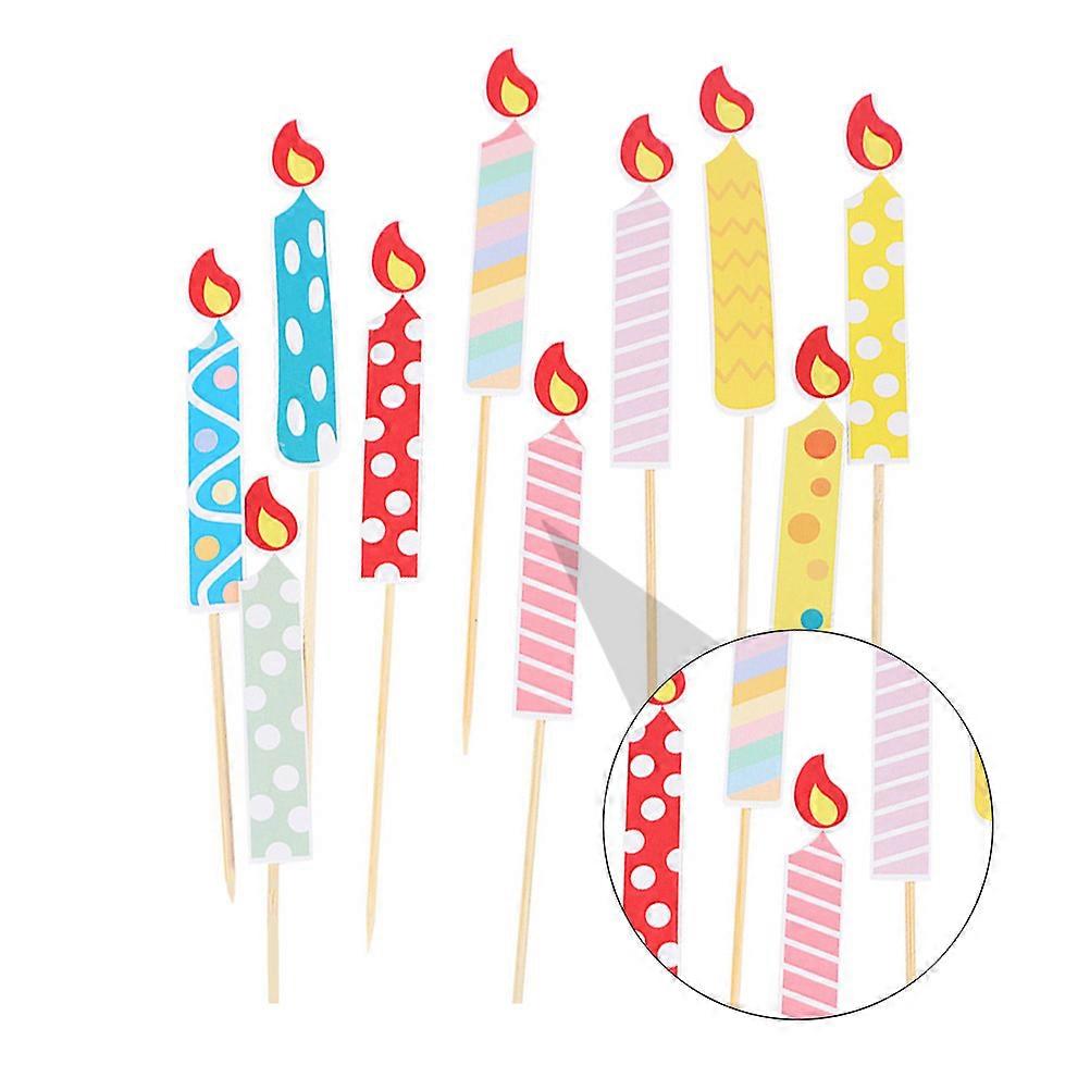 Pattern Candle Insert for Cake Decor 50Pcs Assorted Colors