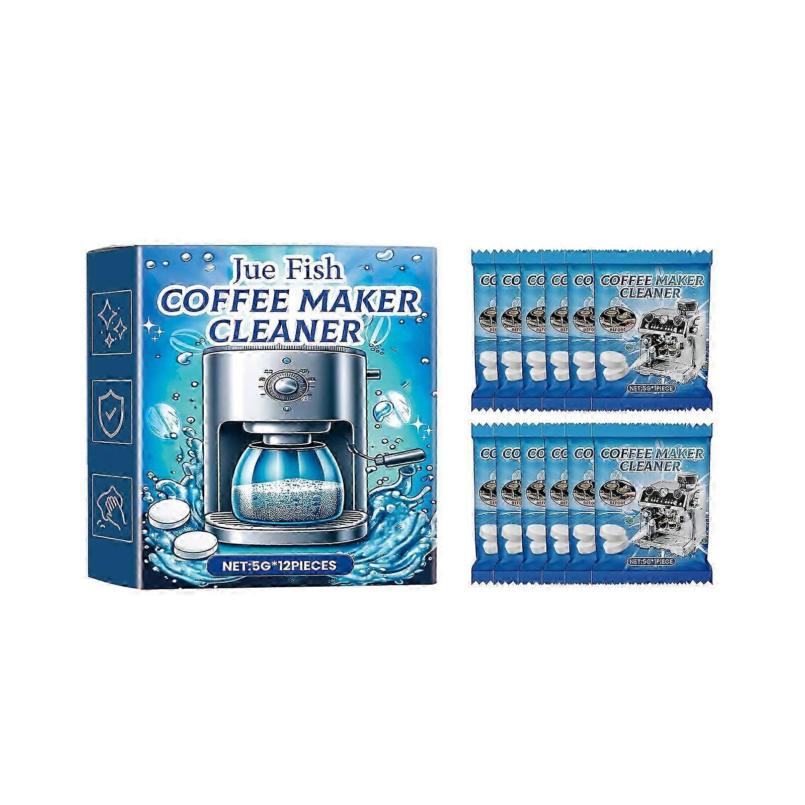 Effervescent Coffee Machine Cleaning Tablets - Deep Clean & Remove Oils, 12 Pack