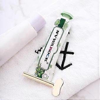 9K Gold Color Toothpaste Squeezer,Brass Tube Key RollerSimple and Practical