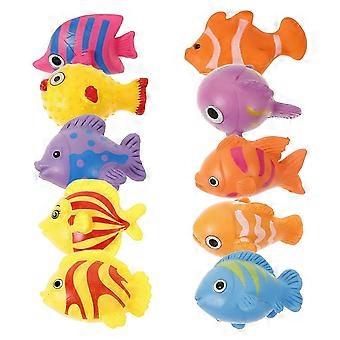 10 Miniatur-Fischfiguren, künstliche Fischmodelle, Material für Aquarienzubehör