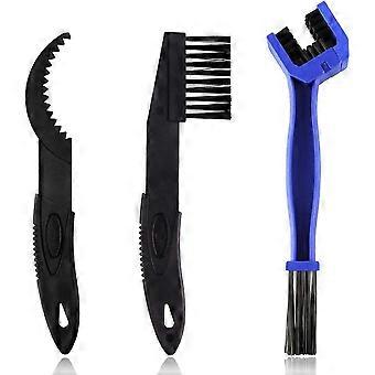 Outil de brosse à chaîne pour engrenages de nettoyage de vélo (bleu + noir) 2 pièces