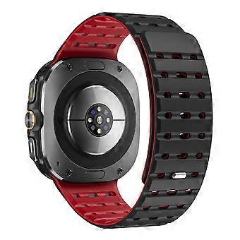 For Samsung Galaxy Watch Ultra 47mm/ Ultra (2025) 47mm Watch Band Holes Design Magnetic Silicone Strap