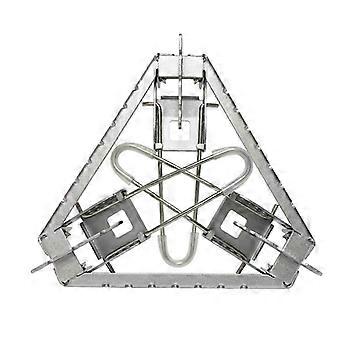 Folding Stove Stand with Adjustable Stainless Steel Grate, Portable Camping Cooking Rack for Hiking and Picnics