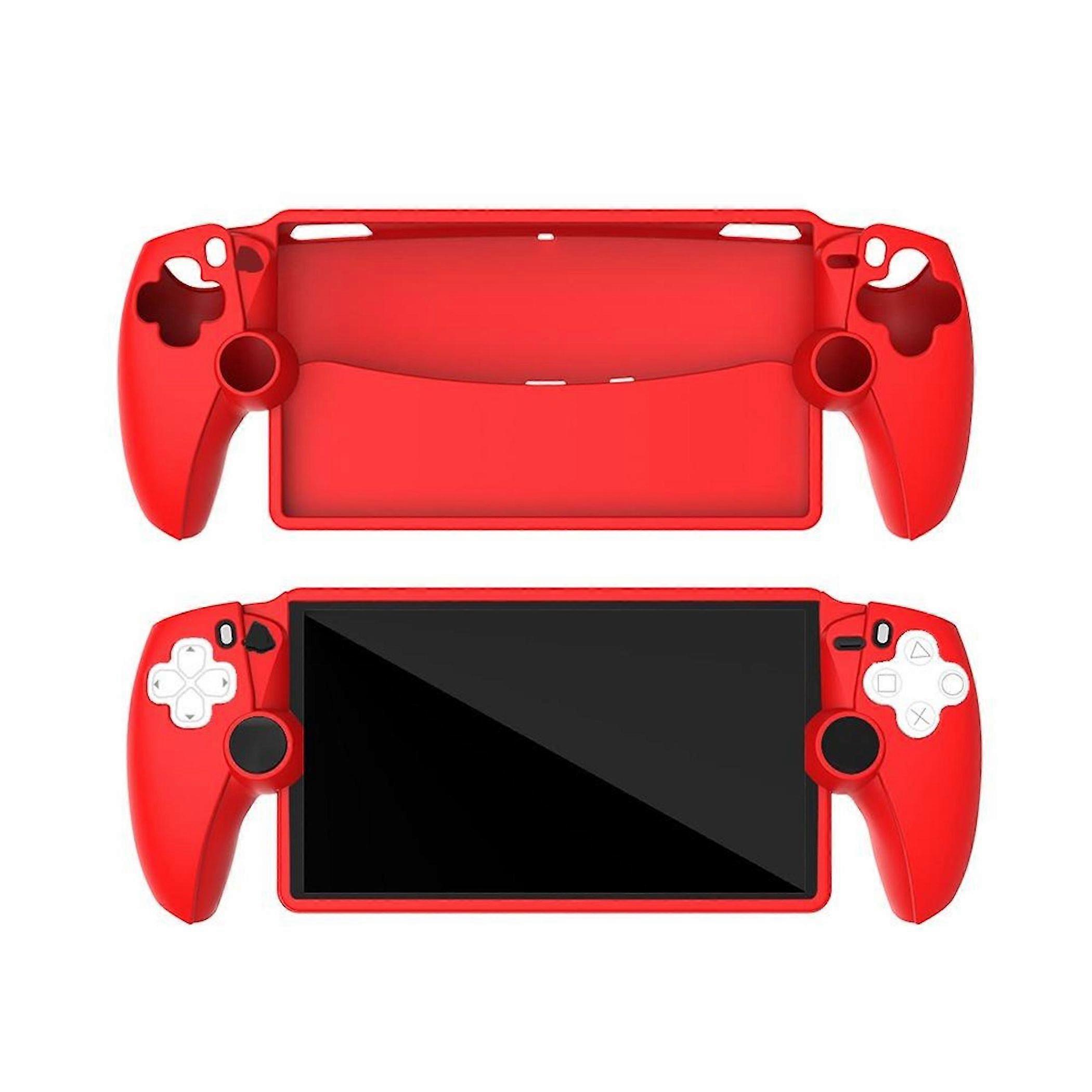 Non-slip silicone protective case for Sony PS5 game console, red