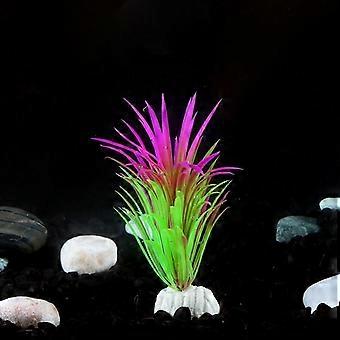 (C) Künstliche Aquarienpflanze (11x2x3cm) - Aquariendekoration - Kunststoffpflanze auf Sockel