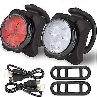 Bike Light Set Rechargeable Front And Back Super Bright Led Bike Light 1sets)