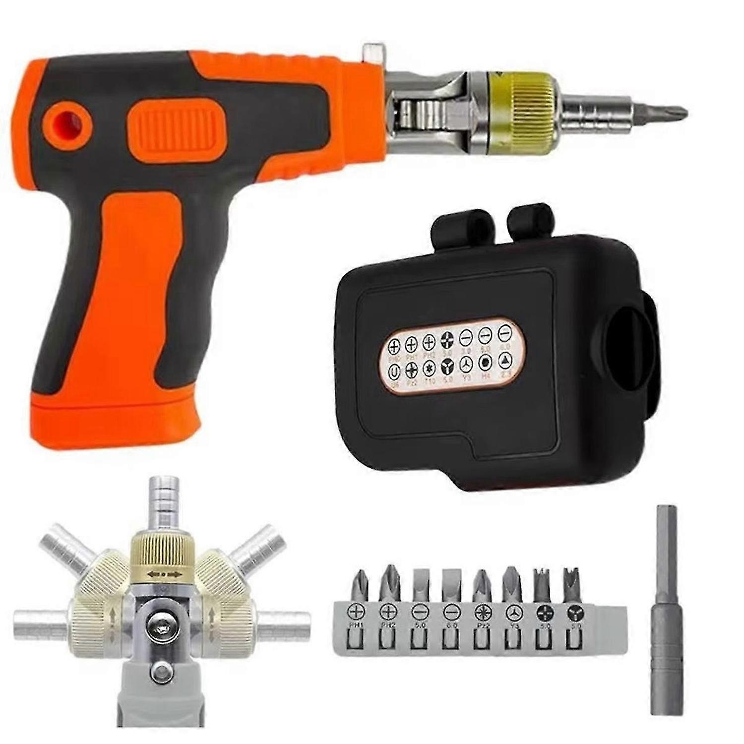 Ratchet Screw Driver 180 Degree Adjustable Angle Screwdriver Electronics Computer Tools Repair Kit E