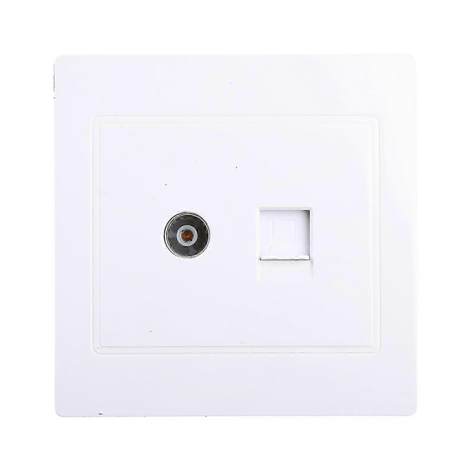 RJ45 Network Adapter+TV Antenna Coaxial Wall Mount Output Faceplate Panel Socket