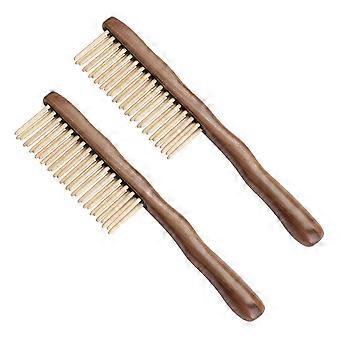 2 Peignes à cheveux en bois de santal naturel, faits main, à dents larges.
