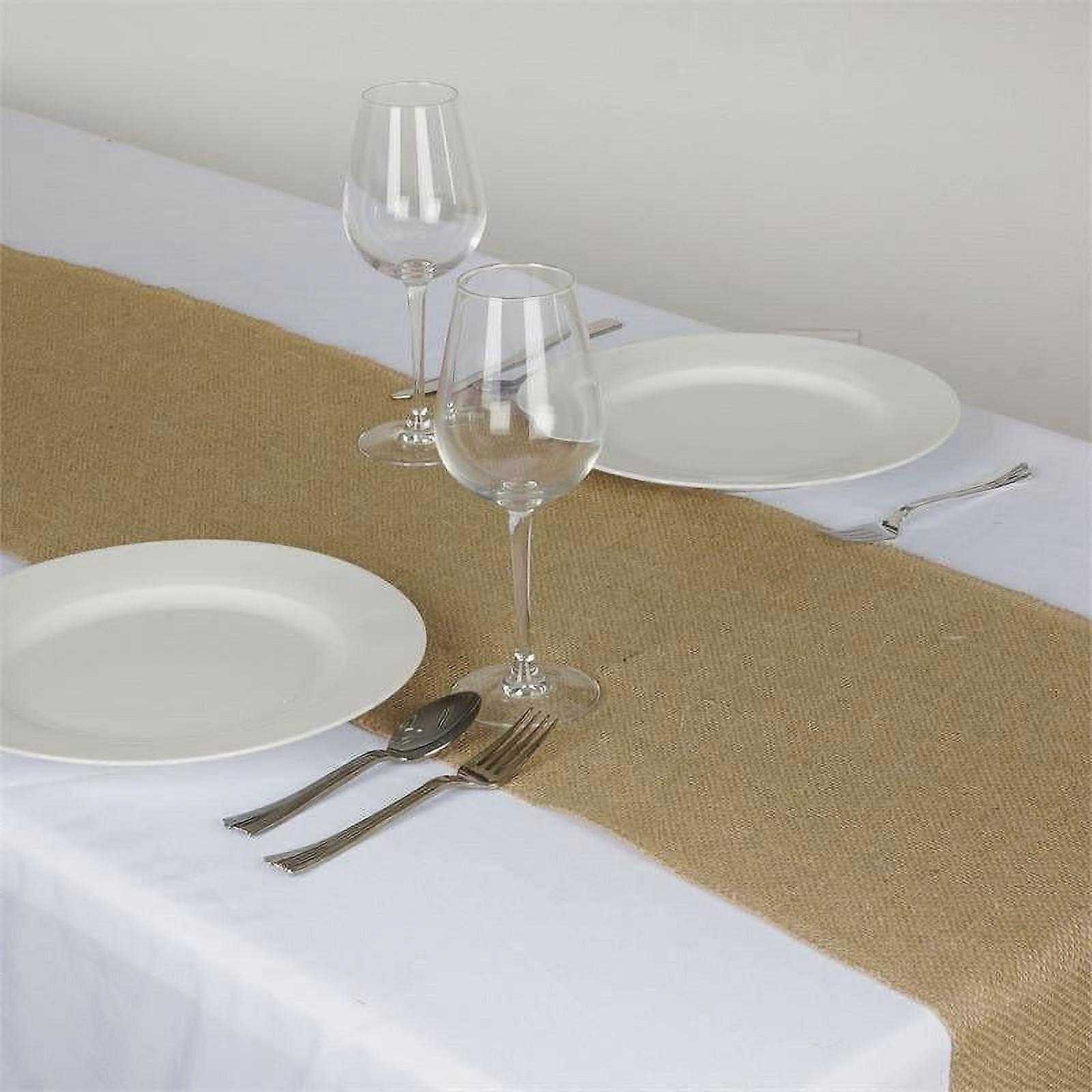 5 Pack | 14"x108" Natural Rustic Burlap Table Runner