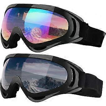 2 Pack Skiing Snowboard Goggles For Kids Men Women
