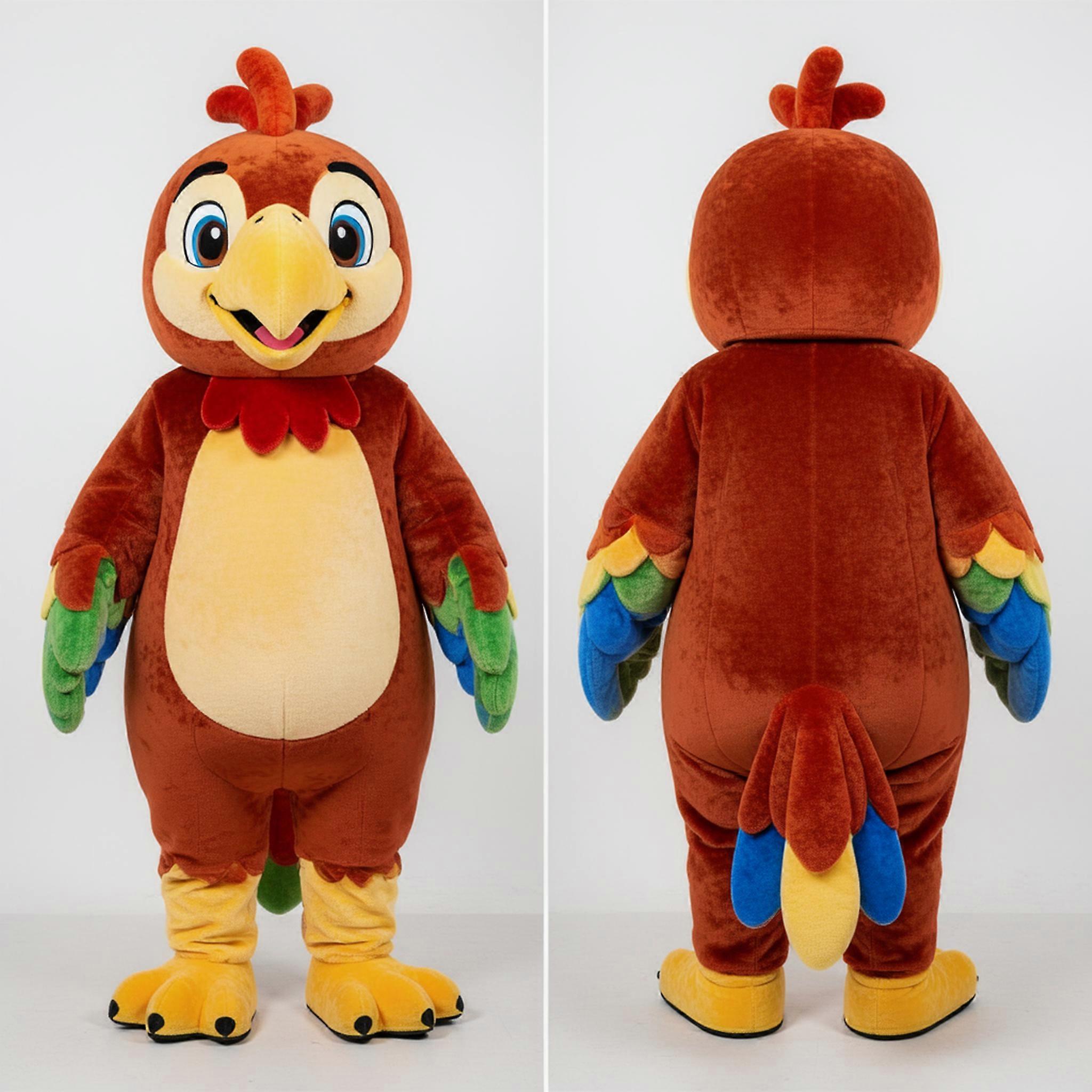 MASTICOT Rust Cartoon Parrot Mascot