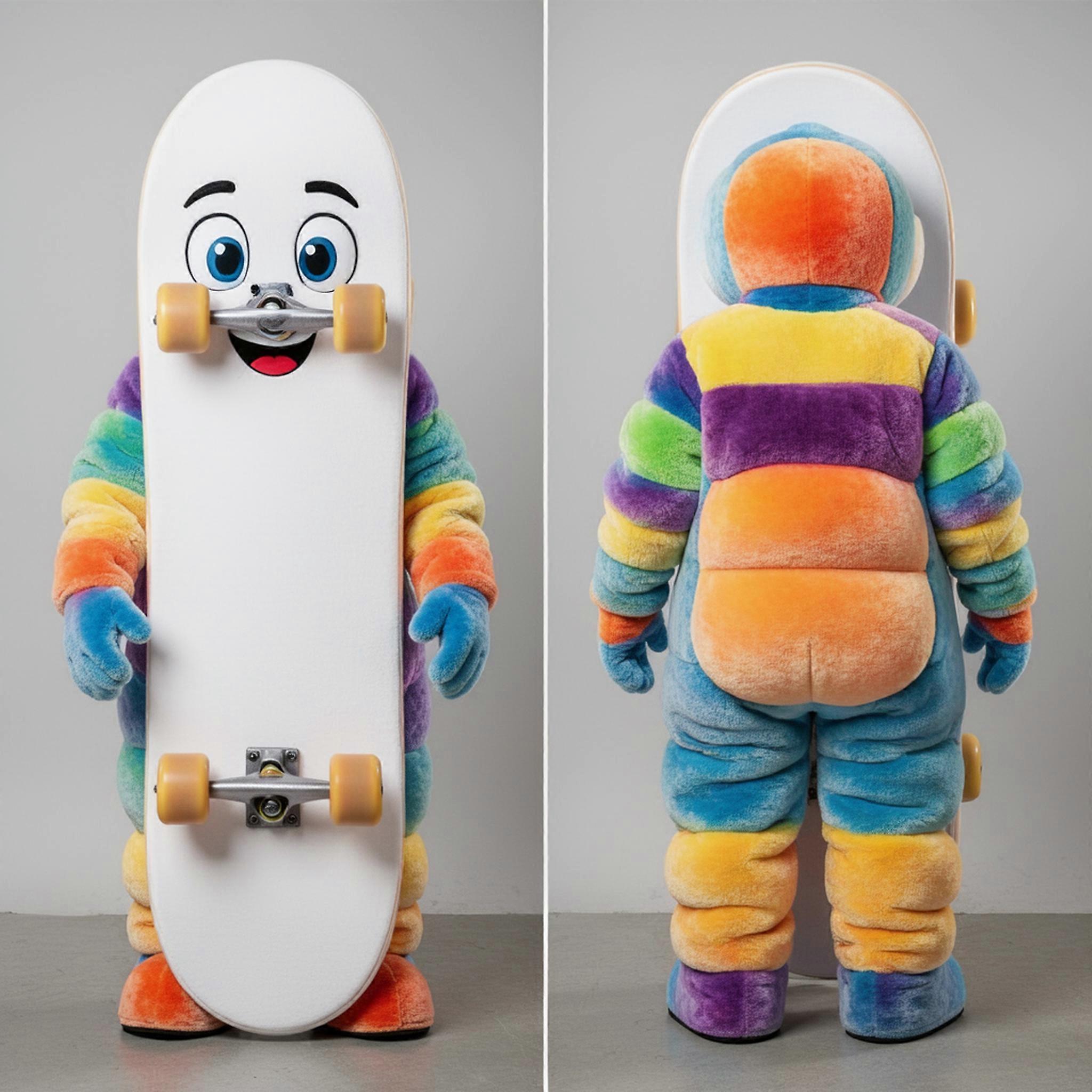 MASTICOT White Padded Skateboard Mascot