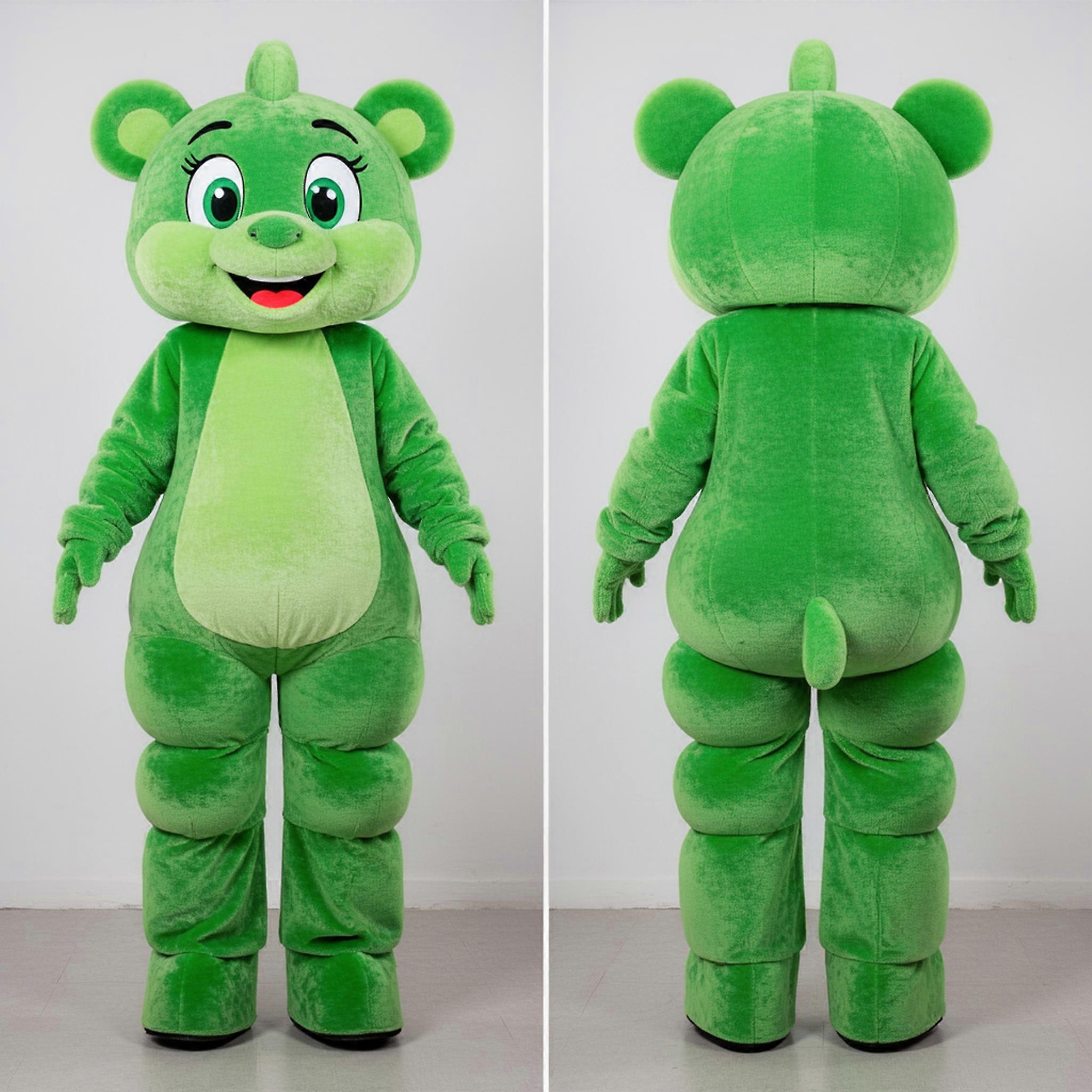 MASTICOT Emerald Green Friendly Stilt Walker Mascot