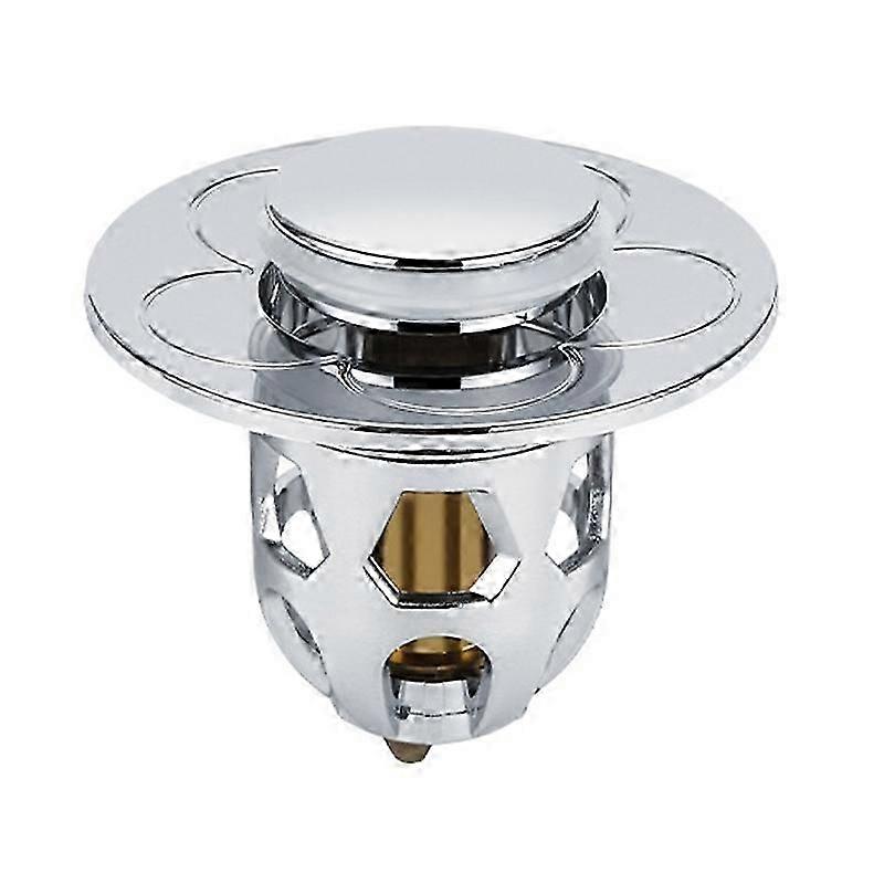 005 Washbasin Bouncing Core Push-type Deodorant Drain Plug, Specification: Silver Gray 26-27