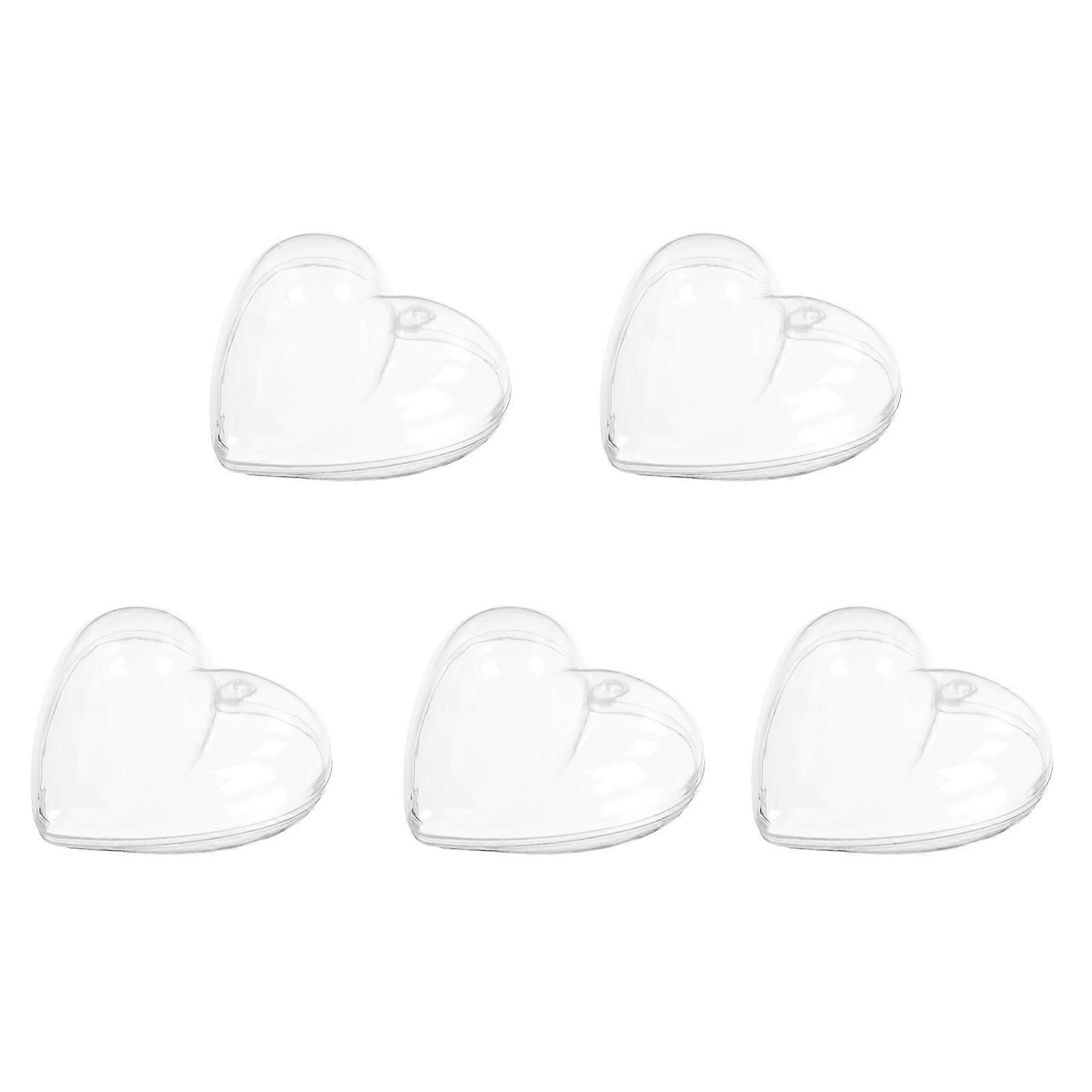 Heart Box for Storage 5Pcs Transparent Clear Containers