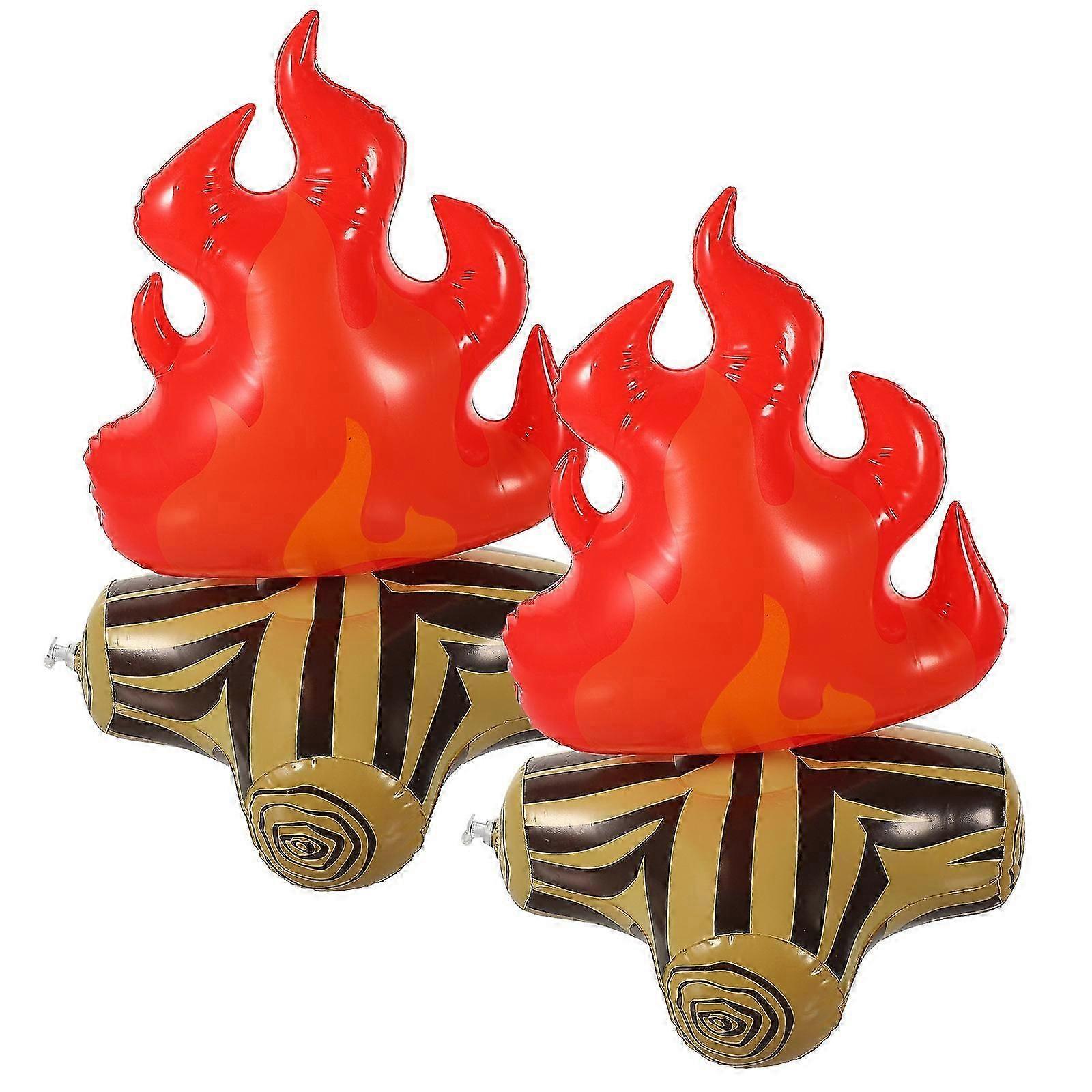 PVC Inflatable Bonfire 2Pcs Campfire Props for Cosplay