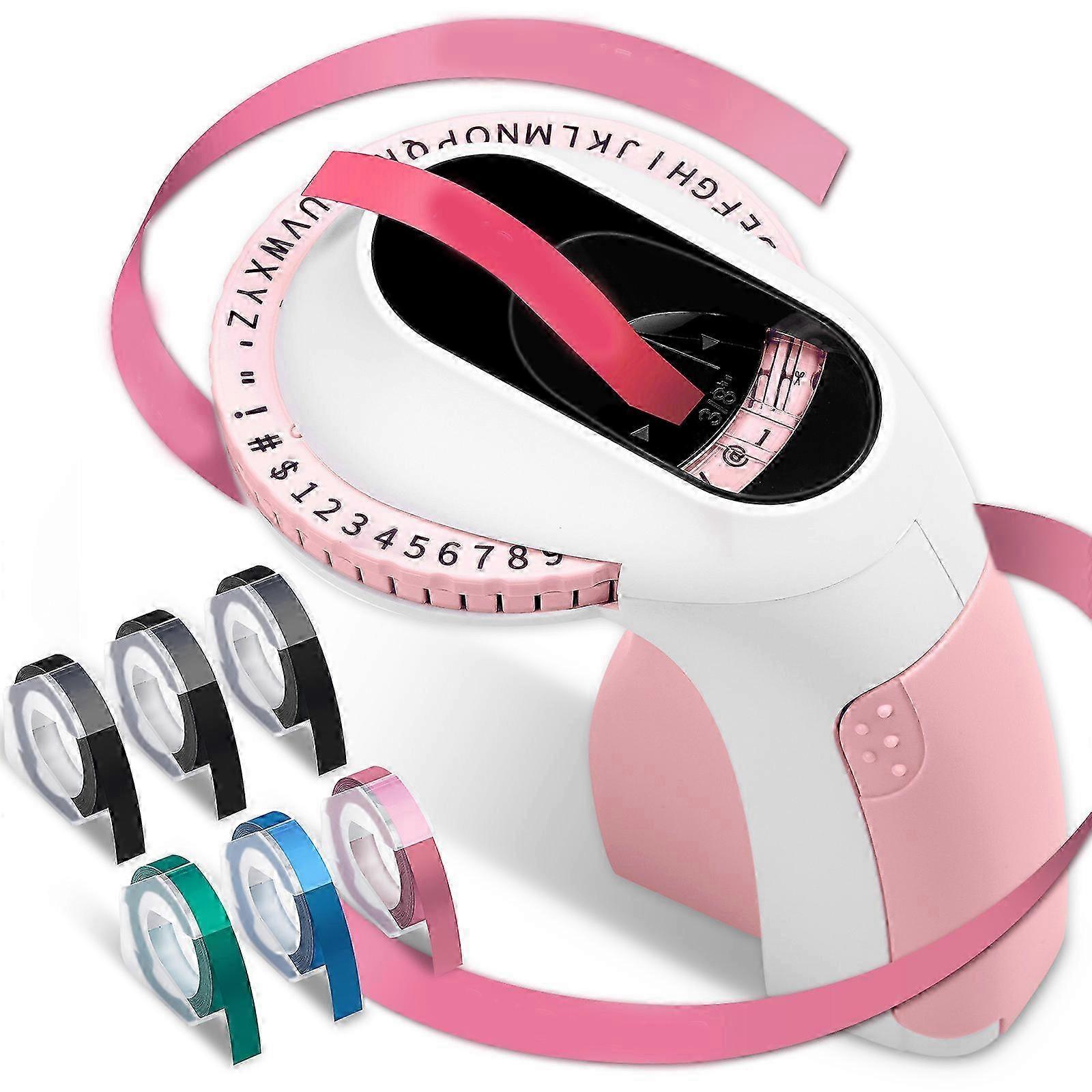 Embossing Machine Labelling Device 3D Embossing Device Handheld Label Embossing Device Portable Embossing Device Pink