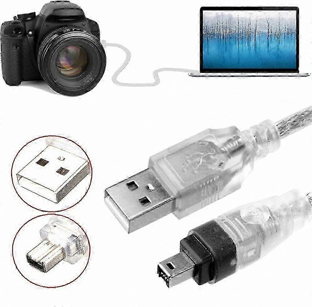 USB Data Cable compatible with Mini DV Camcorders with FireWire IEEE 1394 Connection to Edit on PC