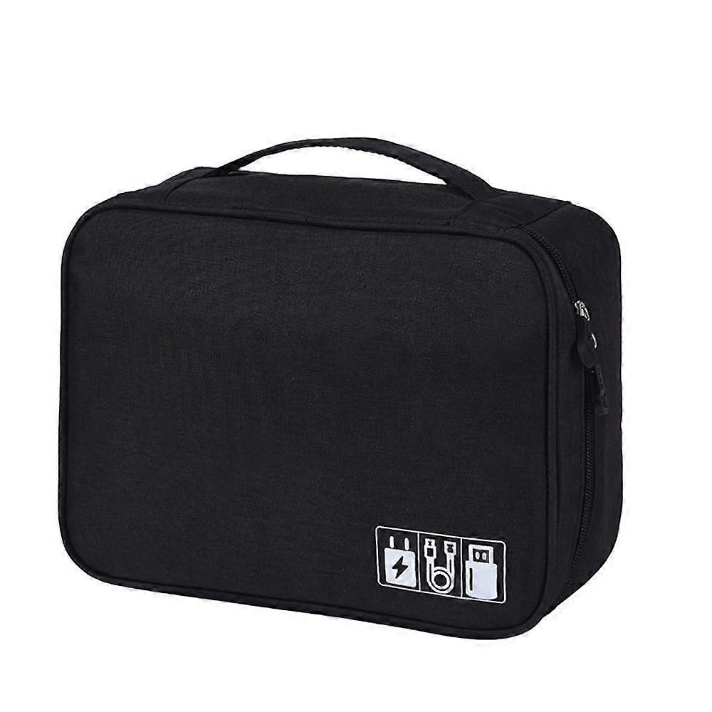 Portable Coffee Maker Bag with DoubleLayer Storage, Compact Travel Coffee Grinder Case Black