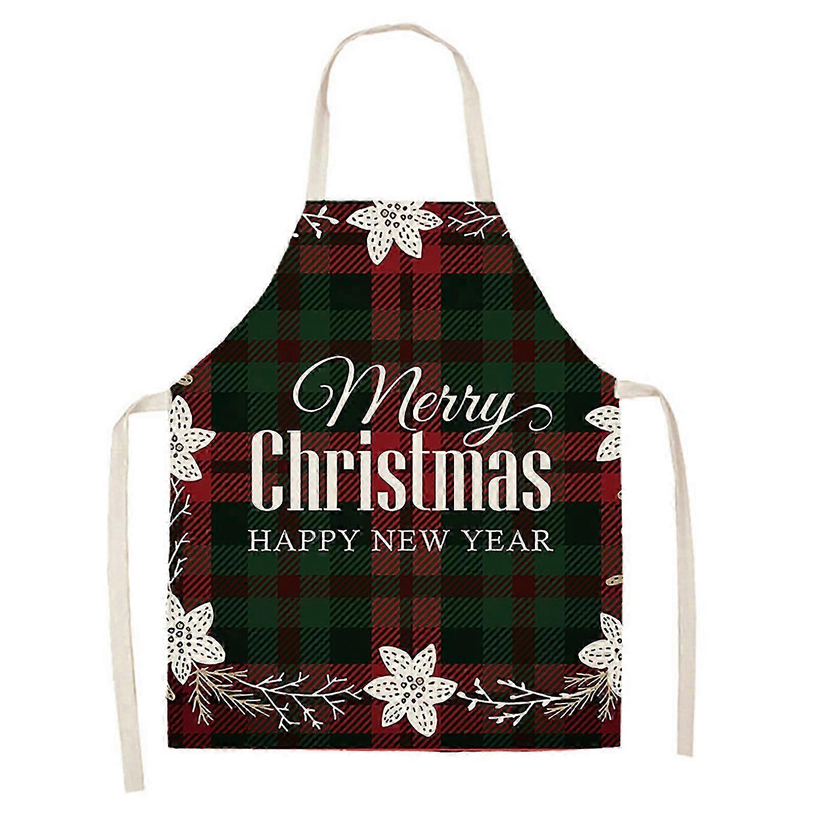Adjustable Cotton Plaid Apron For Cooking