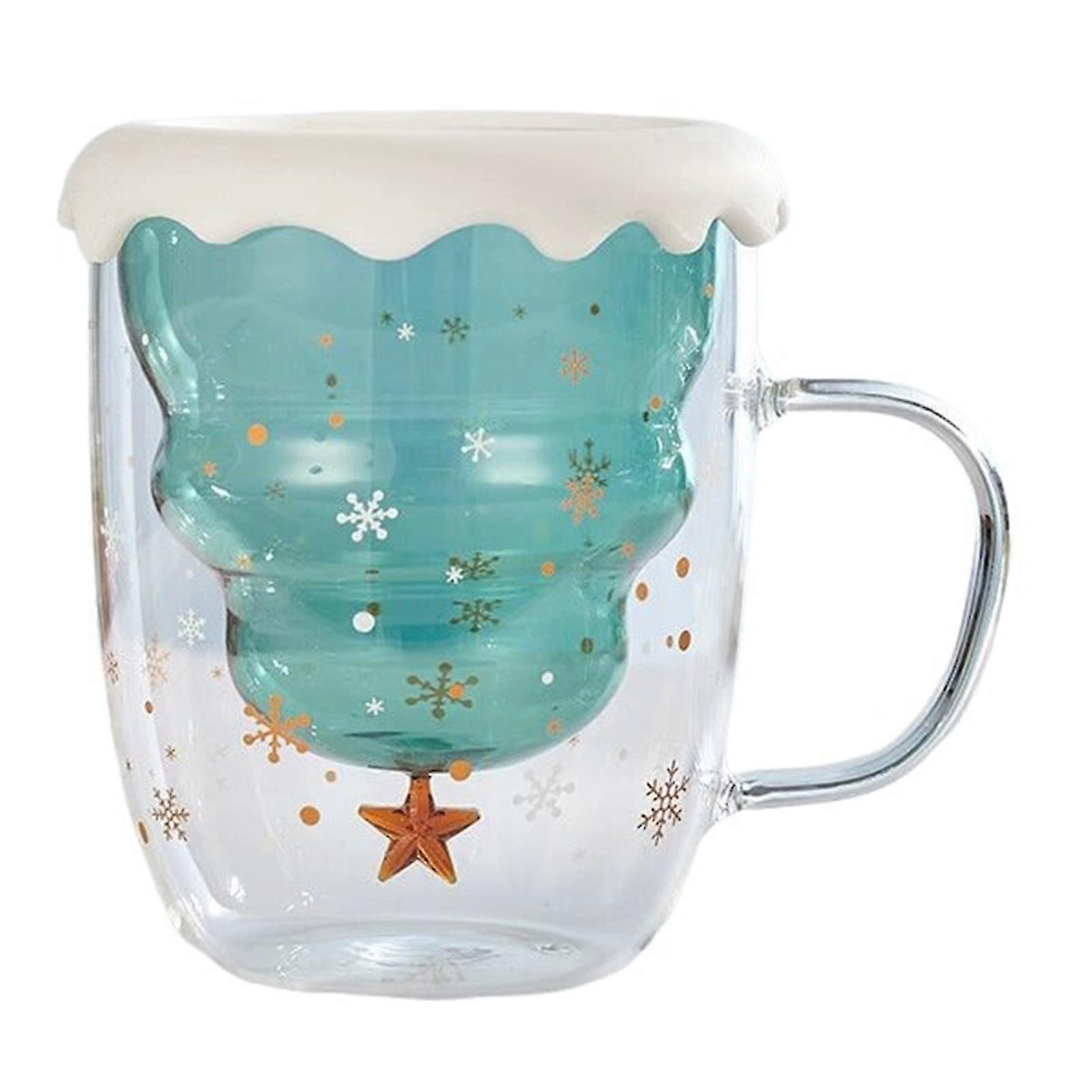Festive Double-Wall Snowflake Glass Mug