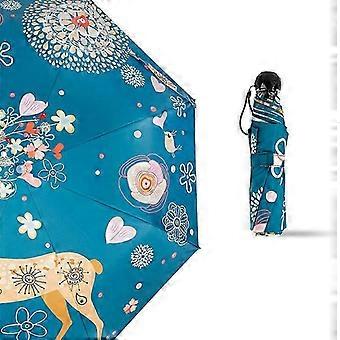 Sombrilla plegable doble de vinilo ligero para lluvia y sol