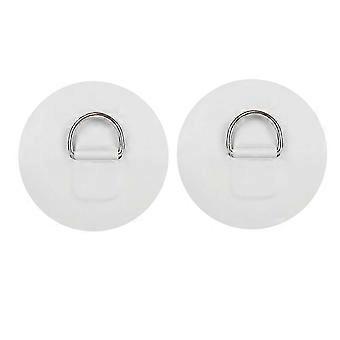 Stainless Steel & PVC D Ring Patches, 6Pcs, Sturdy Adhesive Stickers for Canoe, Boat, Kayak, Easy Install