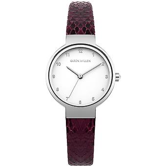 Karen Millen Quarz Analog Frau Uhr mit KM127VS Synthetisches Lederarmband