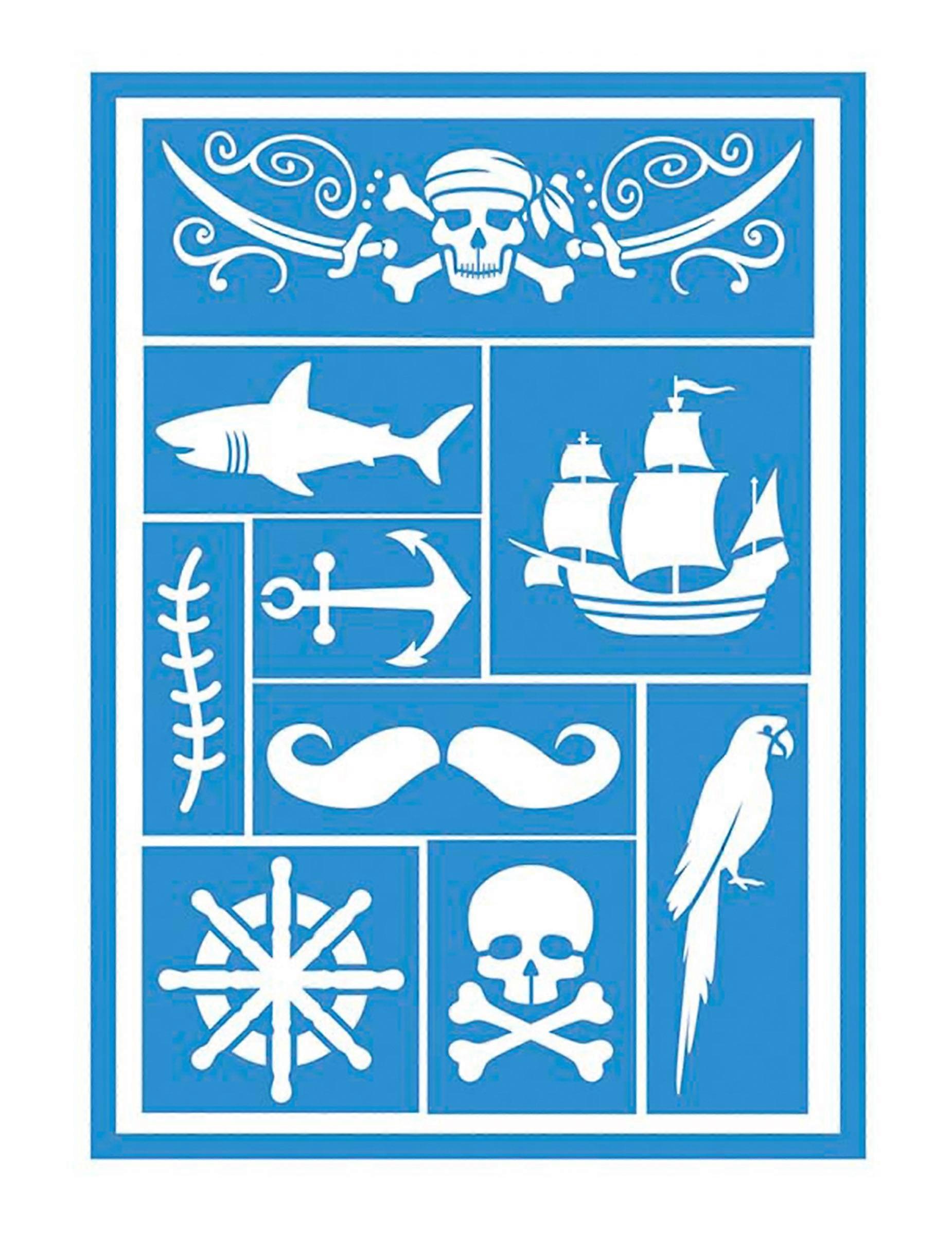 Pirate makeup stencils