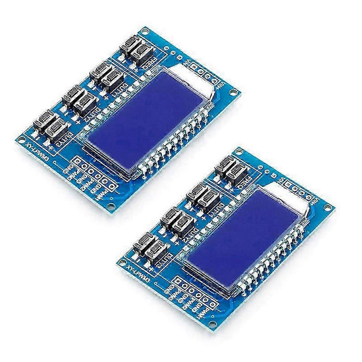 2Pcs 3 Channel PWM Pulse Generator Adjustable Frequency Square Wave Rectangular Wave Signal Generato