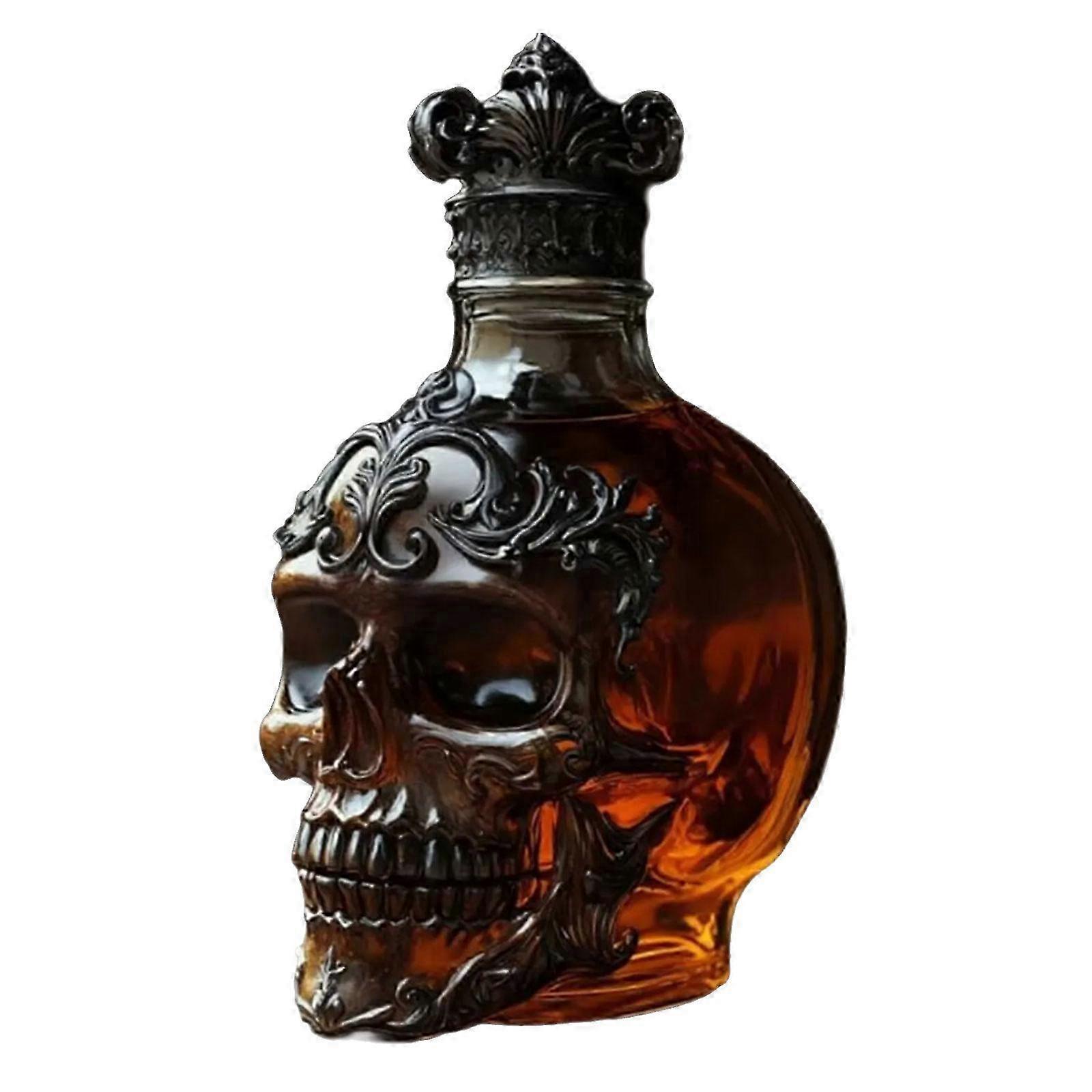 Skeleton-Themed Glass Decanter