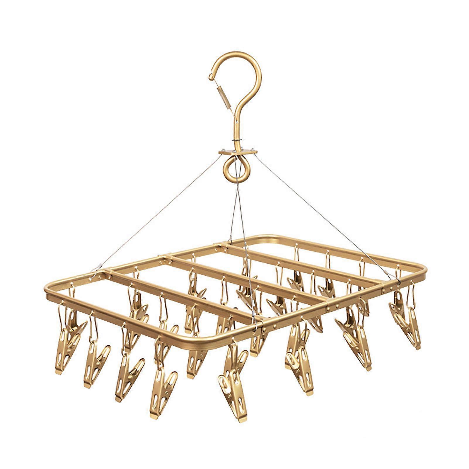 28-Clip Rustproof Sock Drying Hanger
