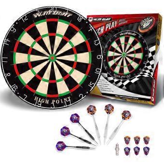 Dartbord Kork Officieel met Pijlen Toernooiformaat Bristle Dart Bord, Steeldartbord Set 6 Dartpijlen