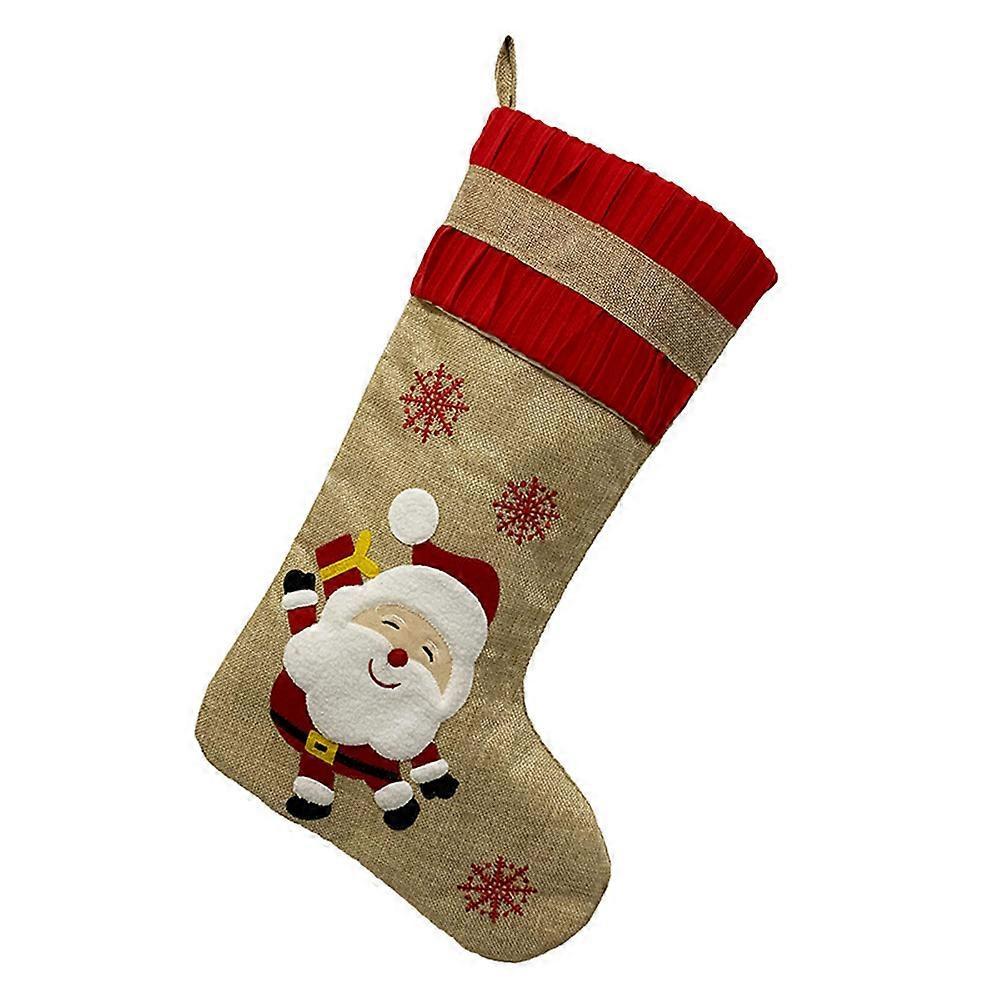 Sturdy Applique Decorated Xmas Stocking