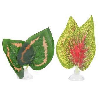 Plastic Reptile Leaf Ornaments for Reptile Tank Plants 10Pcs_RhZc