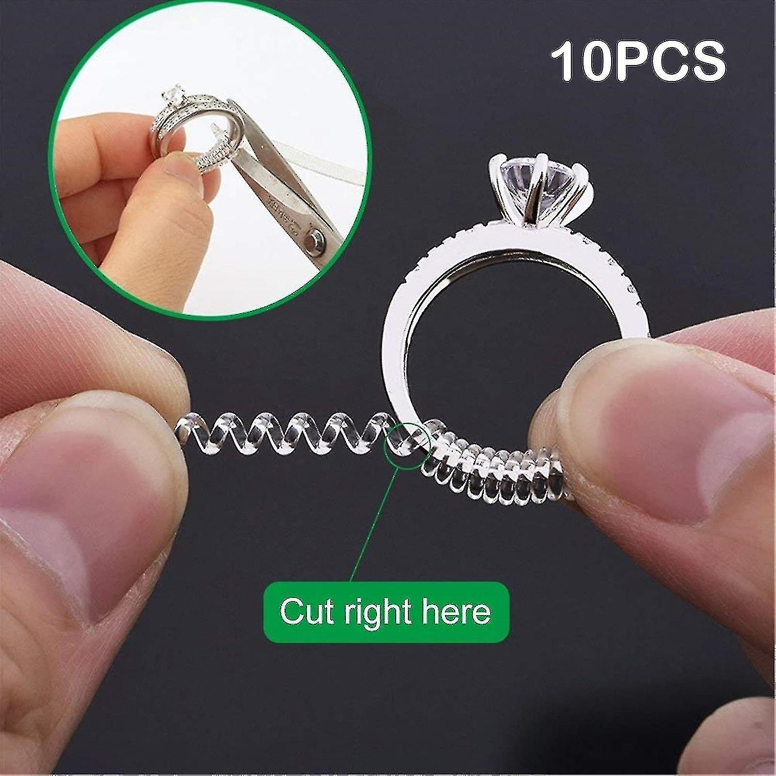 10pcs Ring Size Adjuster Clear Ring Sizer Resizer Fit For Loose Rings ...