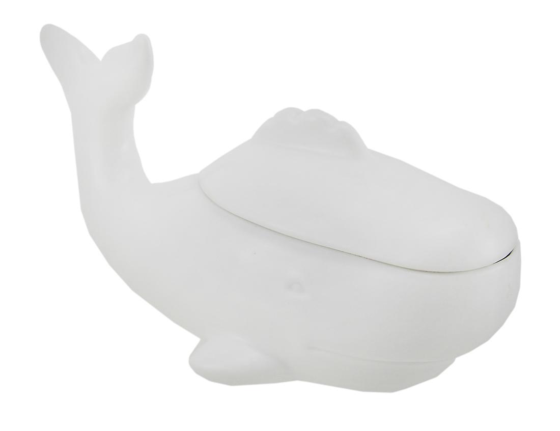 Moby Ceramic White Whale Lidded Trinket / Stash Box
